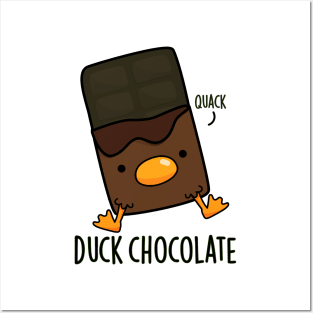 Duck Chocolate Funny Dark Chocolate Pun Posters and Art